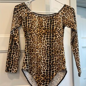 Leopard Print Long Sleeve Bodysuit